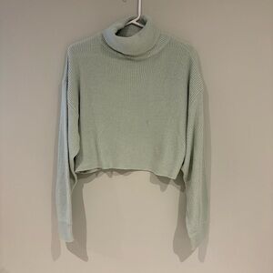 Divided Mint Ribbed Turtleneck Sweater Large
